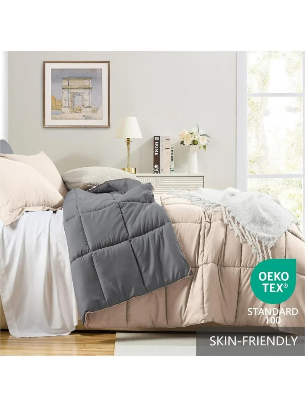3-Piece Queen Comforter Set - Lightweight, Soft Bedding for Cozy Bedrooms